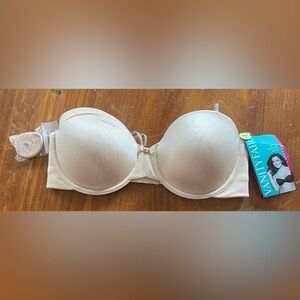 NWT Vanity Fair Beauty Back Nude/Beige Convertible Strapless Bra; size 36B